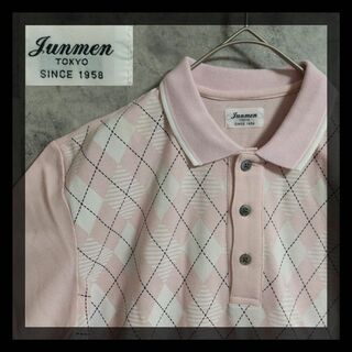 【美品クリーニング済】Junmen　ジュンメン　ポロシャツ　ピンク　フリーサイズ