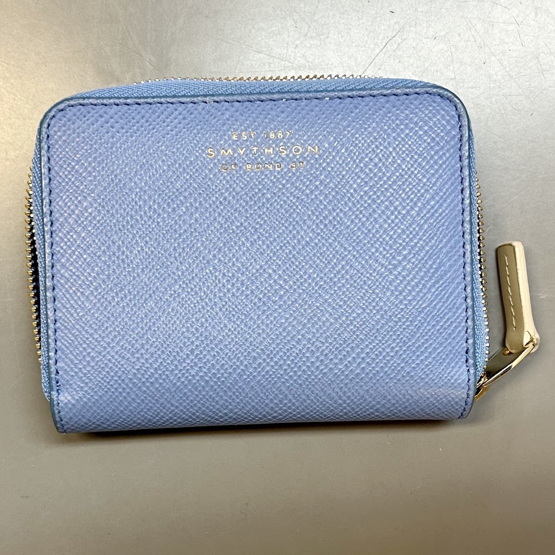 Smythson(スマイソン)のスマイソン Smythson レザー ジップコインケース  ナイルブルー レディースのファッション小物(財布)の商品写真