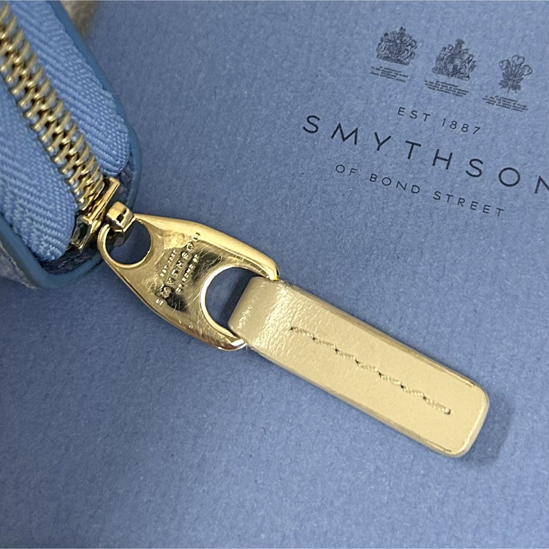 Smythson(スマイソン)のスマイソン Smythson レザー ジップコインケース  ナイルブルー レディースのファッション小物(財布)の商品写真