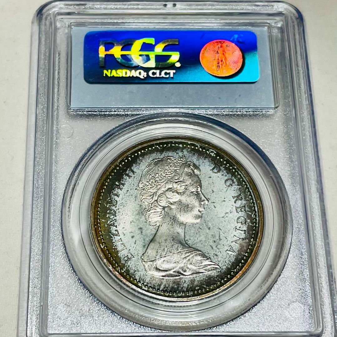 メカニカル カナダ ブリティッシュコロンビア 銀貨 1971 SP67 オレンジ