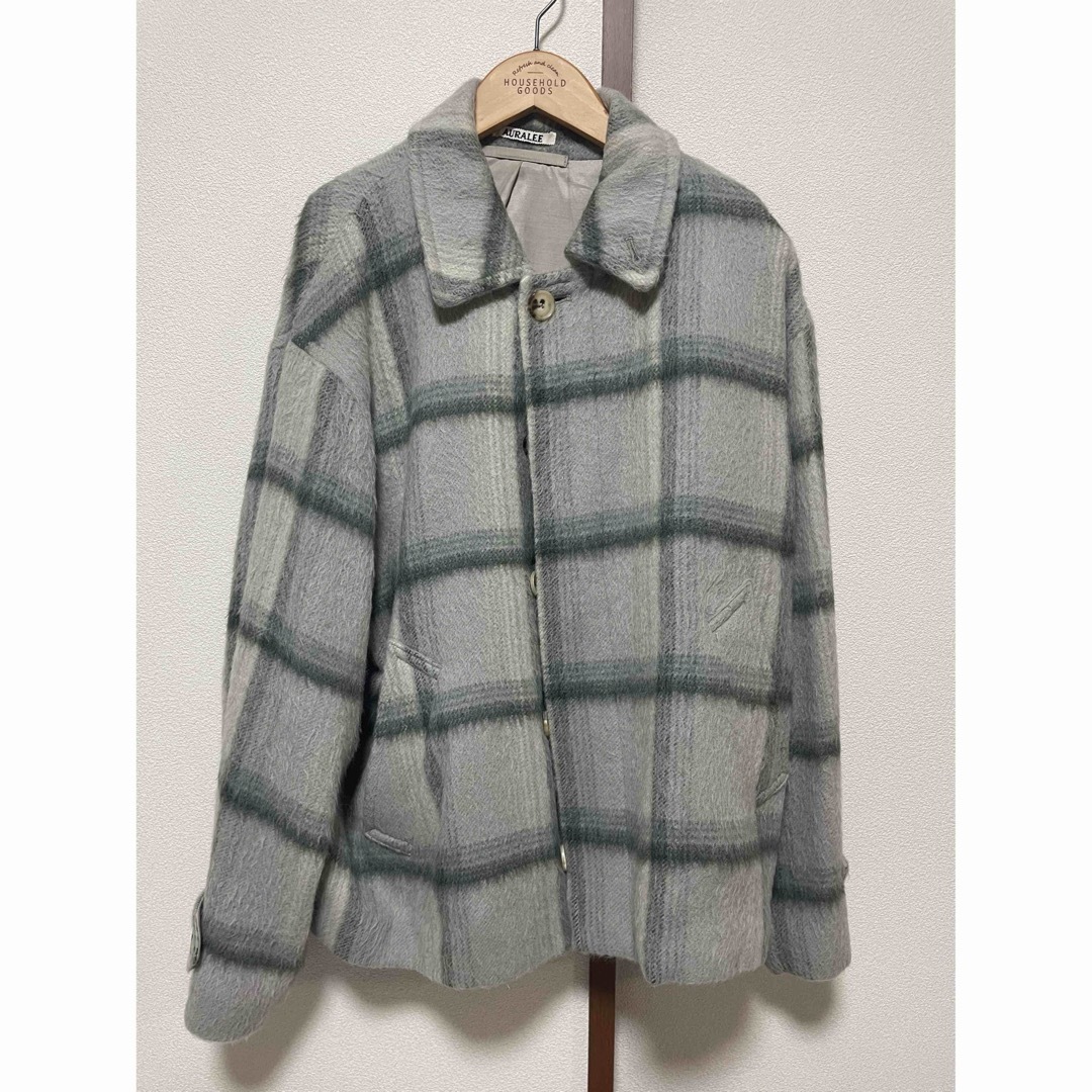 AURALEE(オーラリー)のSURI ALPACA SHAGGY CHECK BLOUSON メンズのジャケット/アウター(ブルゾン)の商品写真