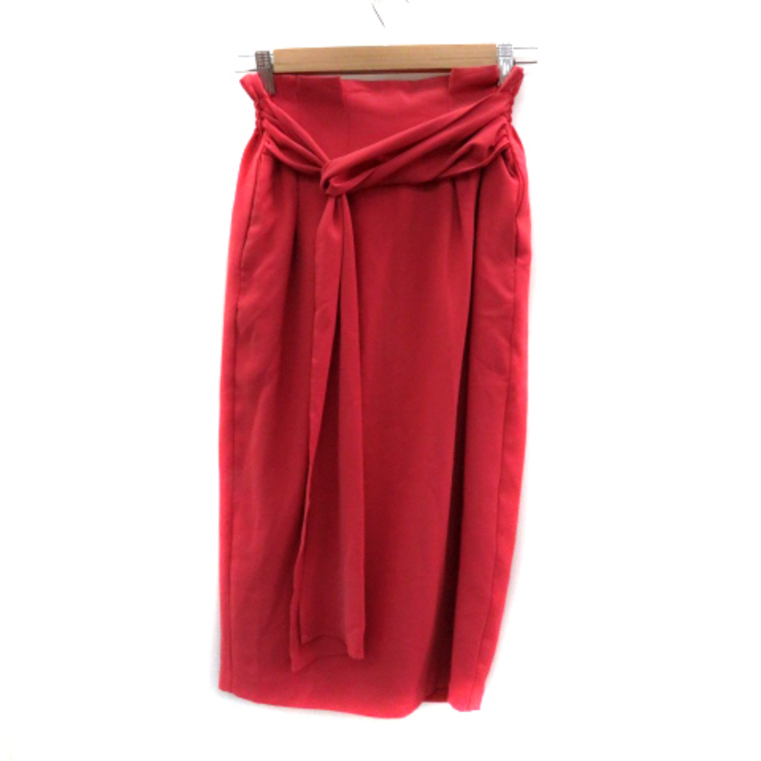 ドロシーズ フレアスカート ロング丈 無地 飾りベルト付き 1 赤 レッド | フリマアプリ ラクマ