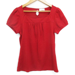 エニィスィス(anySiS)のanySiS Tシャツ カットソー 半袖 スクエアネック 無地 2 赤 レッド(Tシャツ(半袖/袖なし))