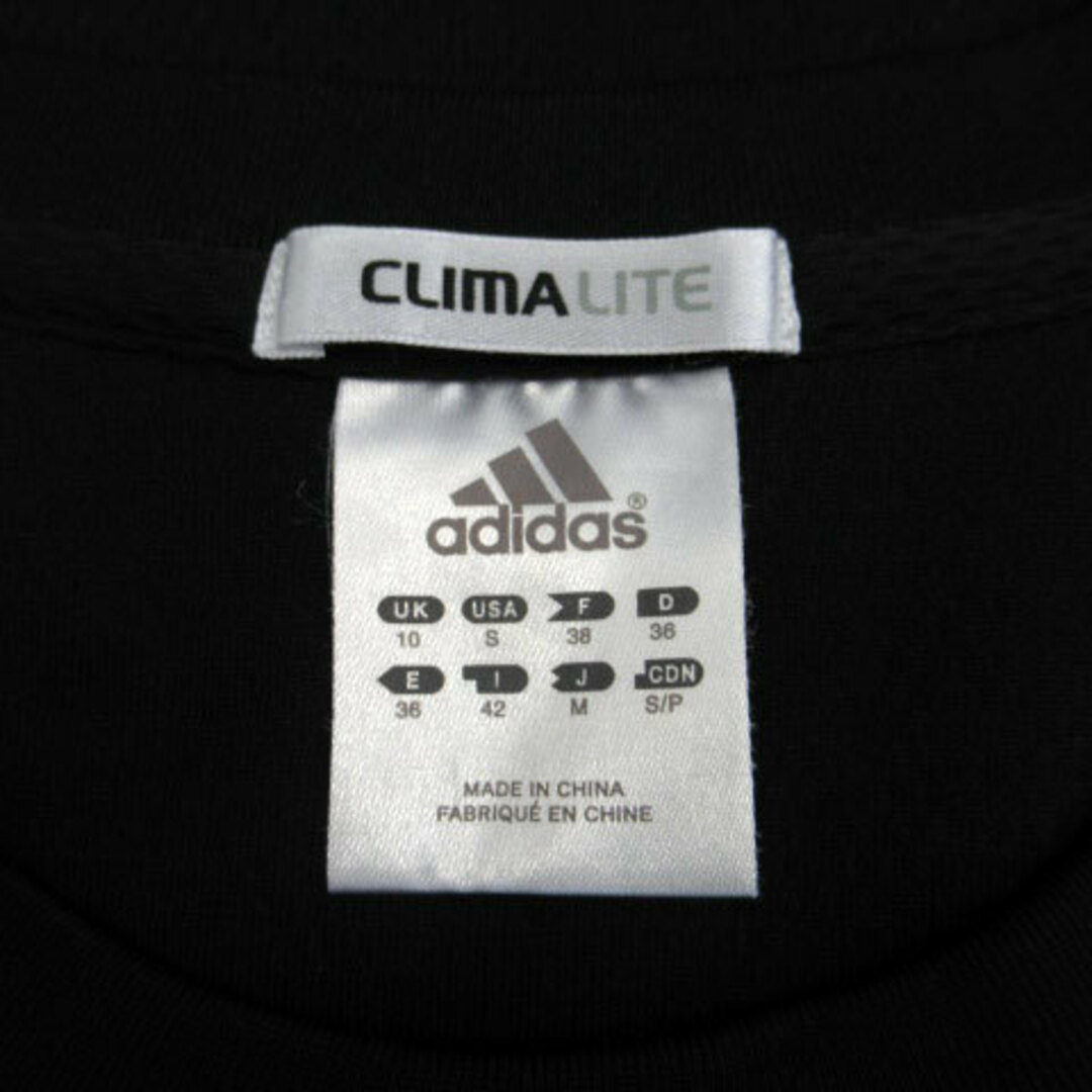 adidas(アディダス)のアディダス Tシャツ カットソー 半袖 ラウンドネック ロゴ刺繍 M ブラック レディースのトップス(Tシャツ(半袖/袖なし))の商品写真