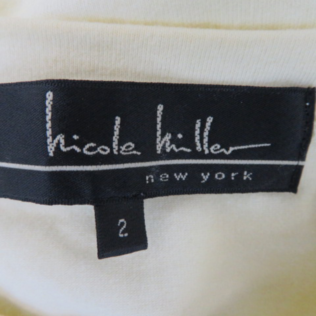 Nicole Miller(ニコルミラー)のニコルミラー Tシャツ カットソー 半袖 Uネック ビーズ ラインストーン レディースのトップス(Tシャツ(半袖/袖なし))の商品写真