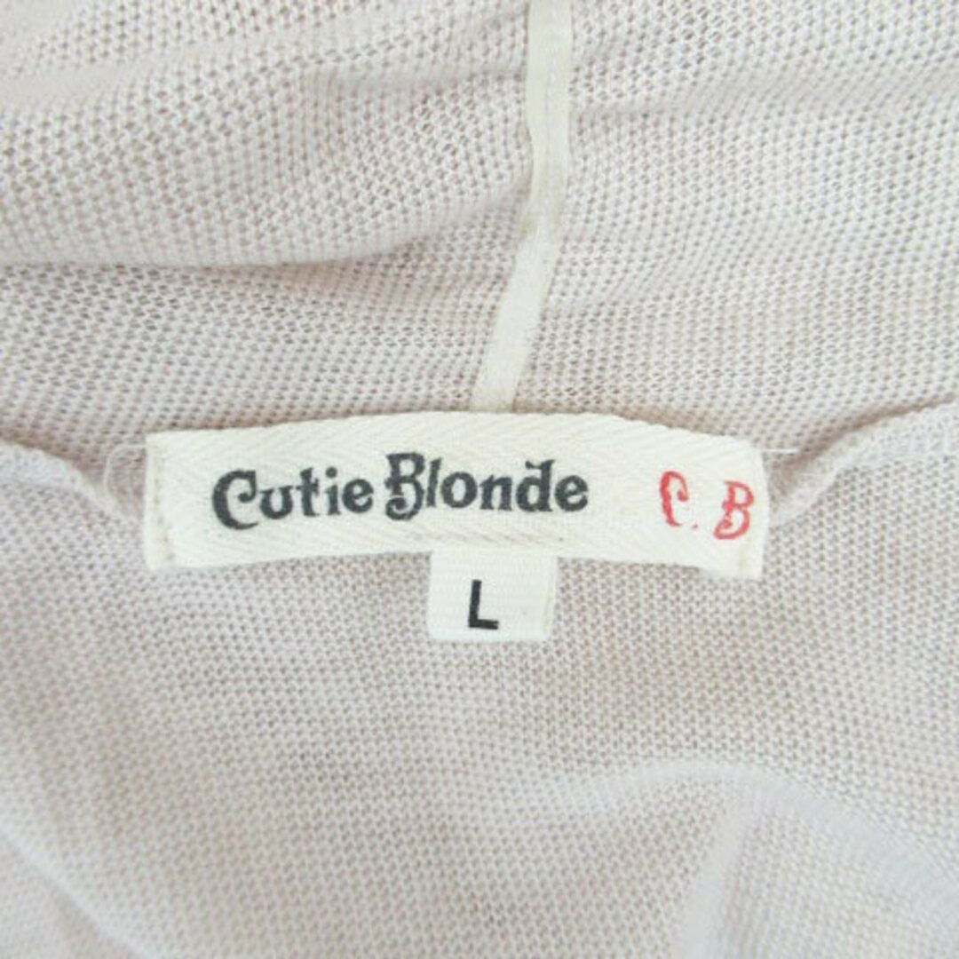 Cutie Blonde(キューティーブロンド)のキューティーブロンド ニットカーディガン 七分袖 ミドル丈 L ピンクベージュ レディースのトップス(カーディガン)の商品写真