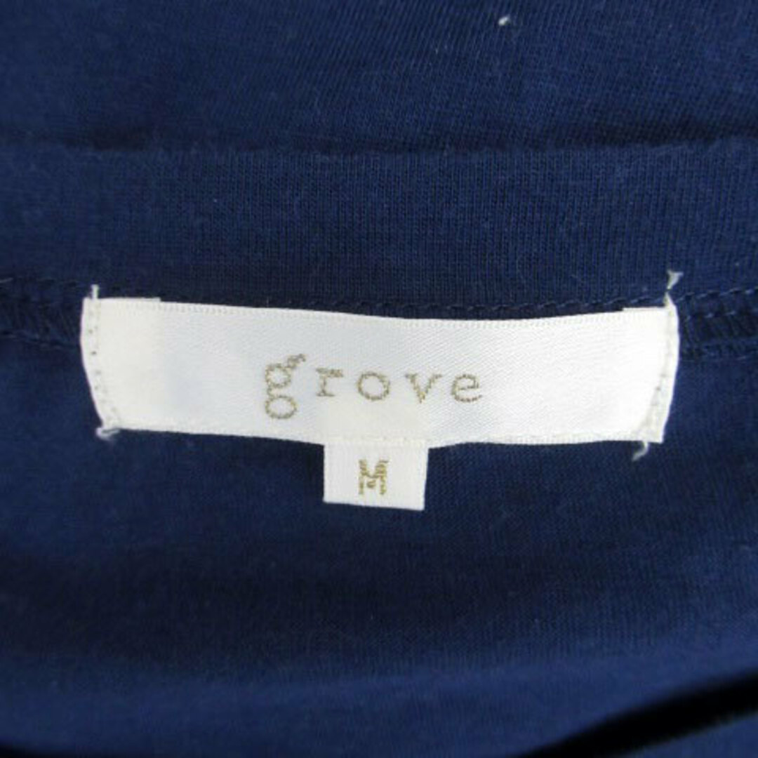 grove(グローブ)のグローブ ワンピース ラウンドネック 半袖 ひざ丈 レース 切替 M 青 ブルー レディースのワンピース(ひざ丈ワンピース)の商品写真