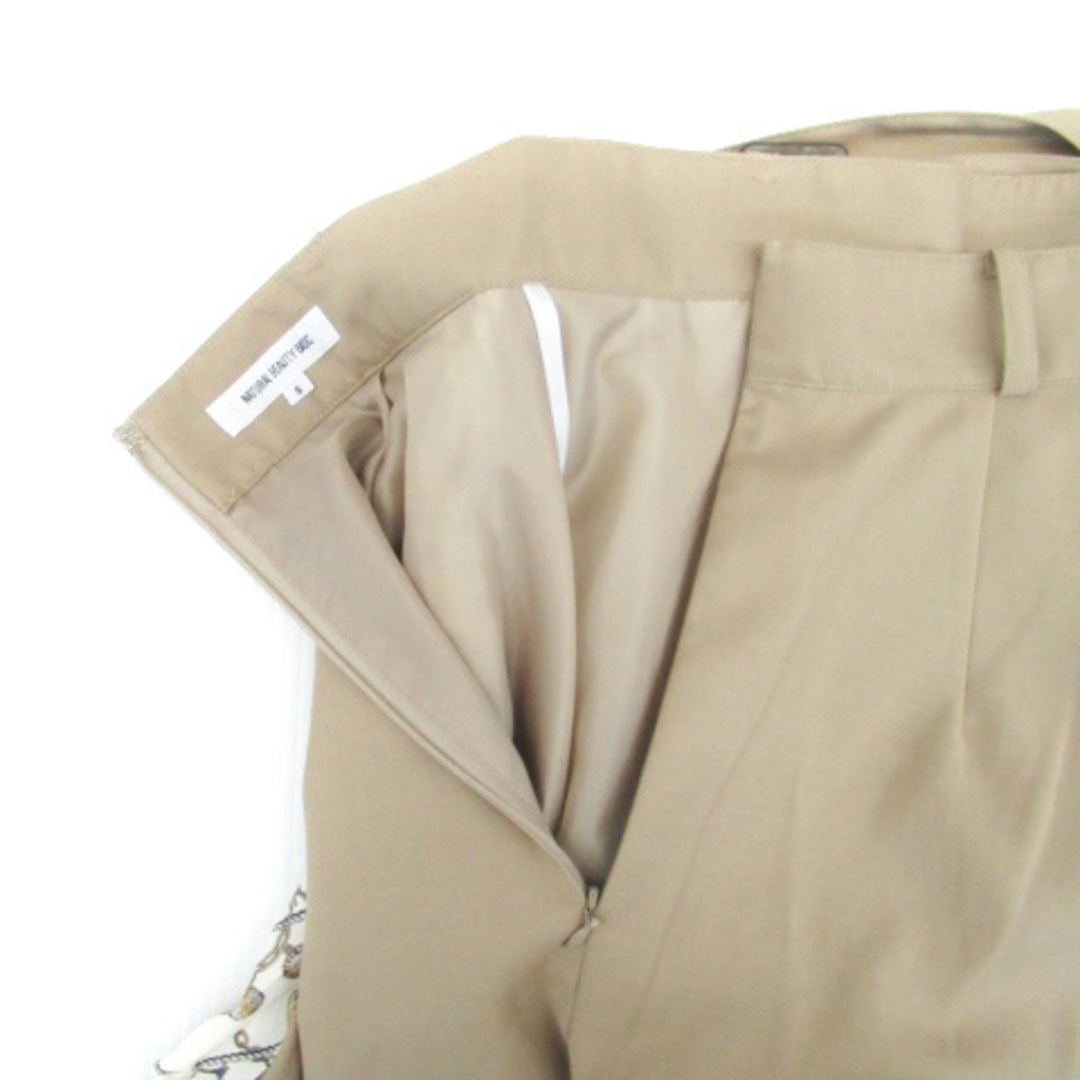 NATURAL BEAUTY BASIC(ナチュラルビューティーベーシック)のナチュラルビューティーベーシック フレアスカート プリーツ 総柄 S ベージュ レディースのスカート(ロングスカート)の商品写真
