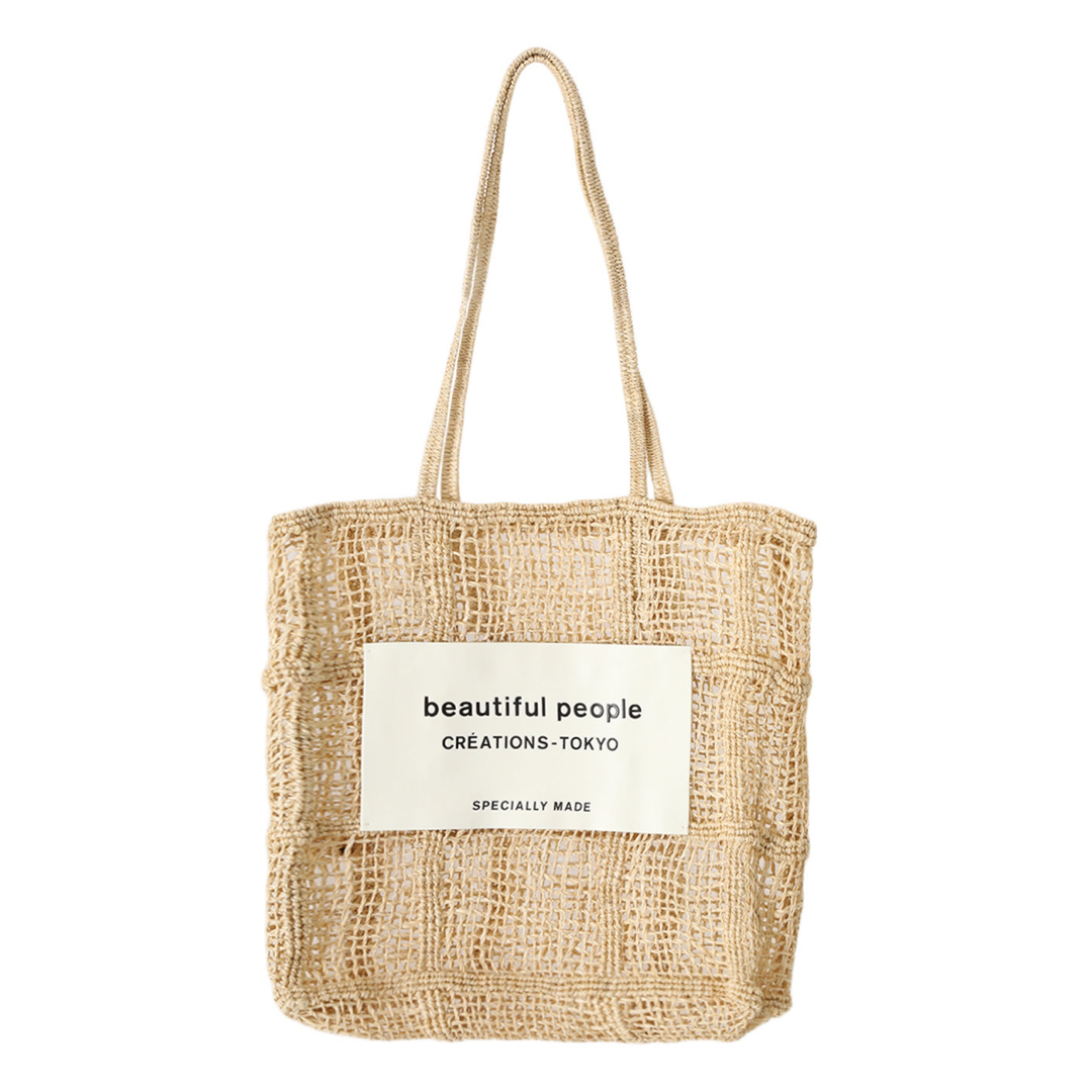 レディースbeautiful people abaca knitting tote bag