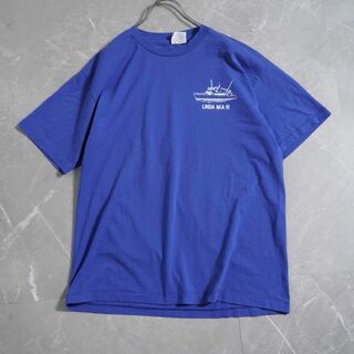 ヘインズ(Hanes)のヘインズ　90s Tシャツ　USA製　青　Lサイズ　シンプル　ロゴTシャツ(Tシャツ/カットソー(半袖/袖なし))