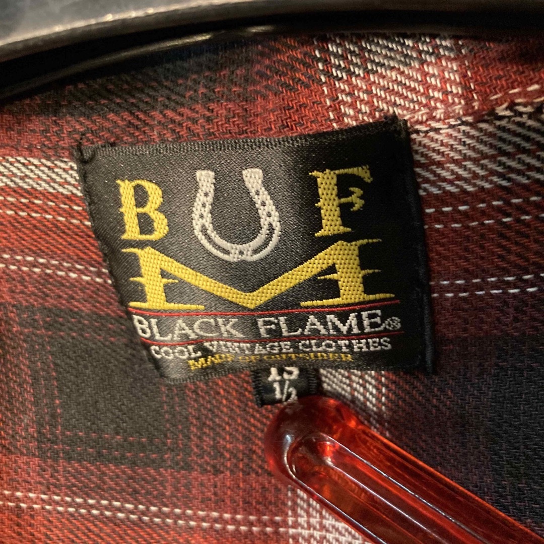 BLACK FLAME(ブラックフレイム)の【注目！ブラックフレイム！】スカル　刺繍　チェック柄シャツ メンズのトップス(シャツ)の商品写真