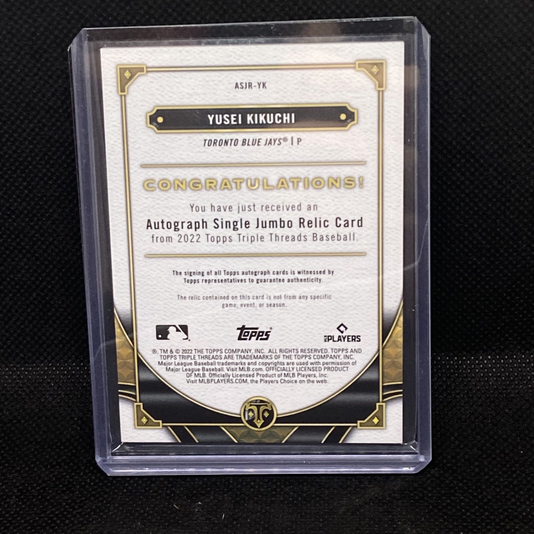 Topps Triple Threads  菊池雄星 直筆サインカード 75シリ エンタメ/ホビーのタレントグッズ(スポーツ選手)の商品写真