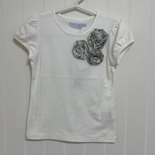 タルティーヌ エ ショコラ(Tartine et Chocolat)のタルティーヌエショコラ　110センチ　花柄コサージュ付き　Tシャツ(Tシャツ/カットソー)