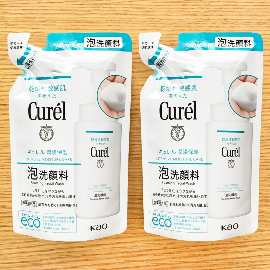 Curel(キュレル)の２個　キュレル 花王　泡洗顔料 つめかえ用　130ml コスメ/美容のスキンケア/基礎化粧品(洗顔料)の商品写真