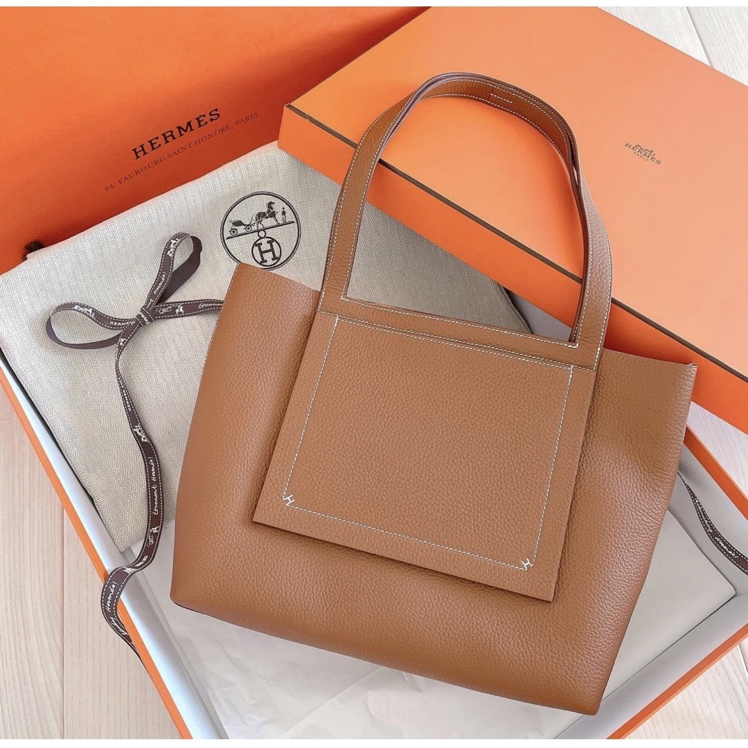 HERMES カバセリエ31 トートバッグゴールド