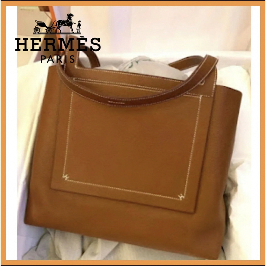 HERMES カバセリエ31 トートバッグゴールド