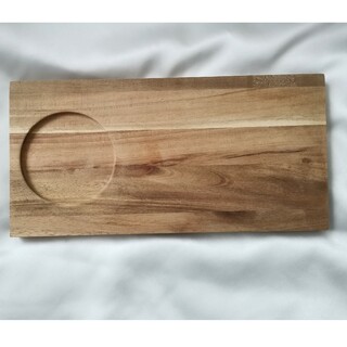 木製トレー 四角 カップホルダーつき(収納/キッチン雑貨)