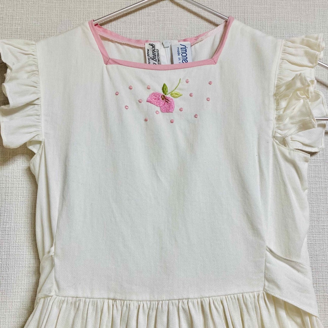 Simonetta(シモネッタ)の✳︎simonetta✳︎キッズ　ワンピース　ホワイト　120 キッズ/ベビー/マタニティのキッズ服女の子用(90cm~)(ワンピース)の商品写真