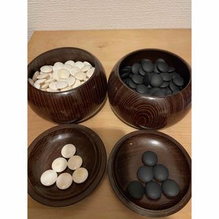 アンティーク高級碁石(本蛤碁石白180個+本那智黒181個)の通販|ラクマ