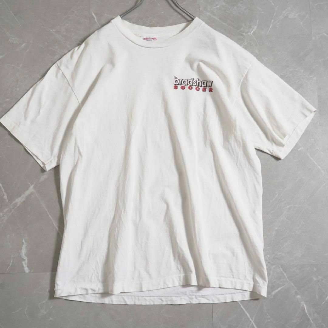 SOF TEE 90s プリントTシャツ　USA製　サッカー　白　バックプリント