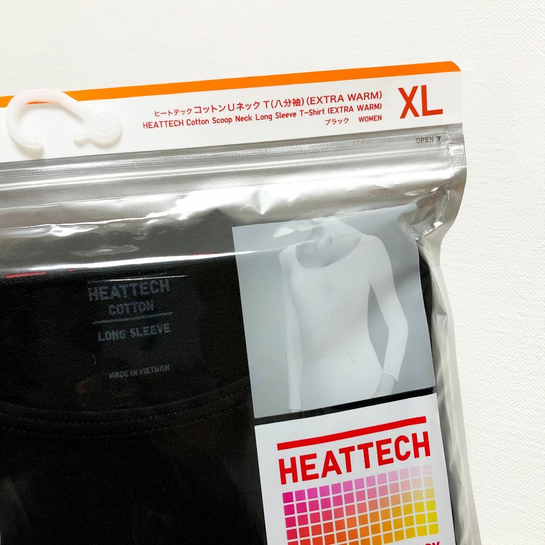 ヒートテック コットン 極暖 UネックT エクストラウォーム 黒 XL ユニクロ