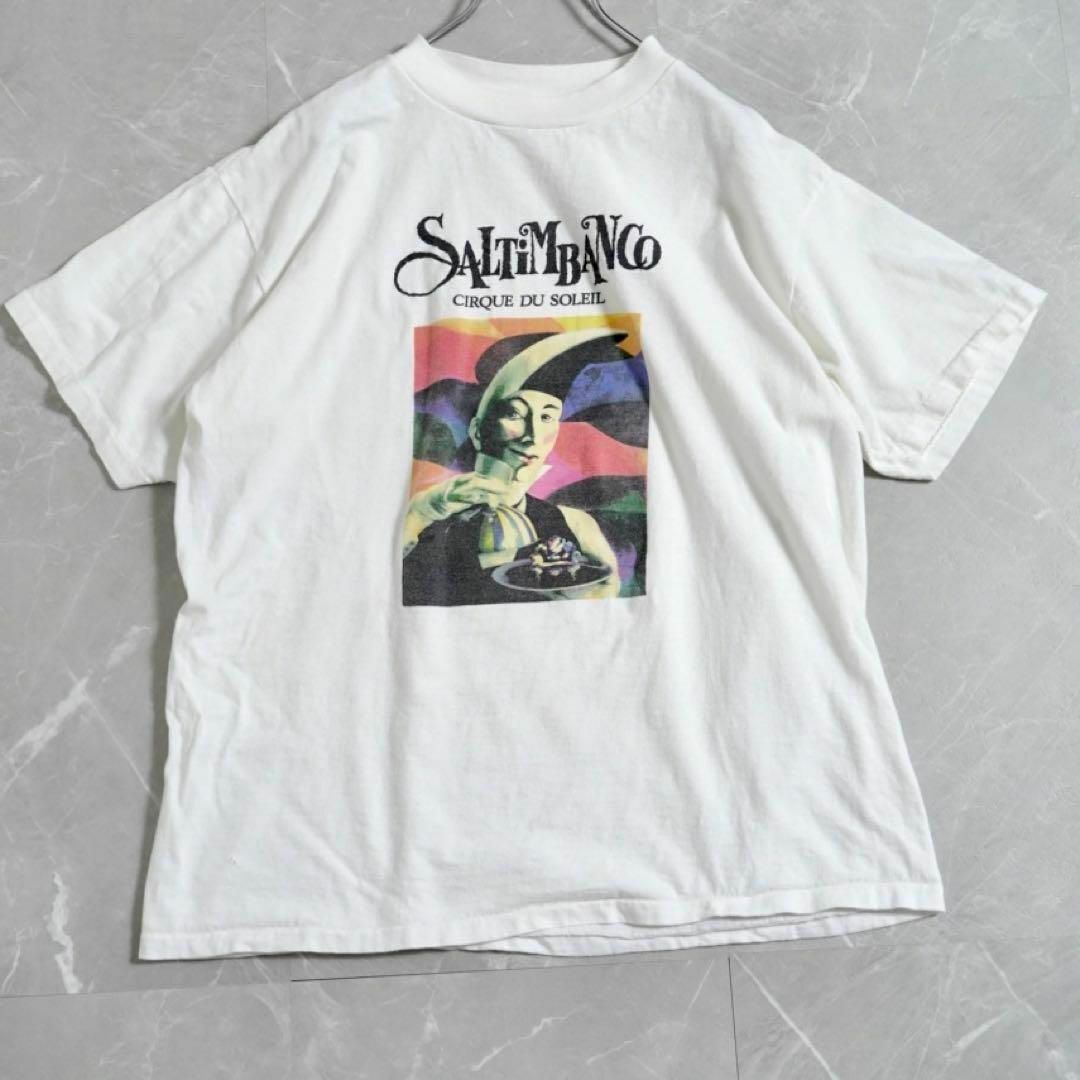 オニータ プリントTシャツ 90s USA製 白 アート系 Lサイズ - Tシャツ