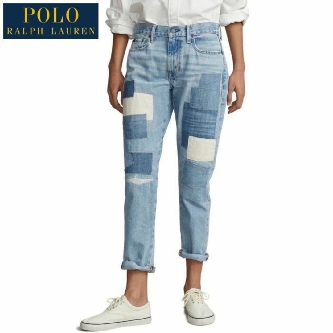 POLO RALPH LAUREN(ポロラルフローレン)の美品 27 ラルフローレン パッチワーク Avery ボーイフレンド ジーンズ レディースのパンツ(デニム/ジーンズ)の商品写真