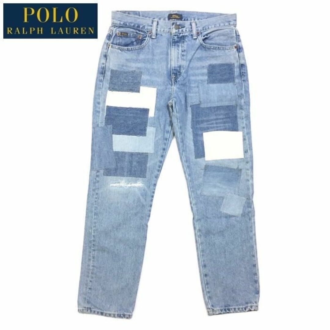 POLO RALPH LAUREN(ポロラルフローレン)の美品 27 ラルフローレン パッチワーク Avery ボーイフレンド ジーンズ レディースのパンツ(デニム/ジーンズ)の商品写真