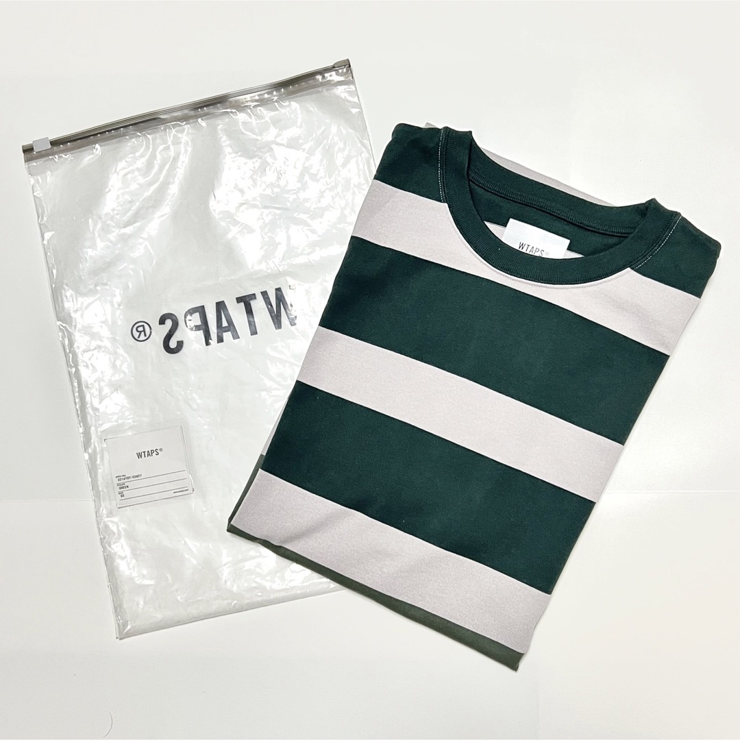 W)taps(ダブルタップス)の02 新品 WTAPS ダブルタップス  LANE SS ボーダー Tシャツ 緑 メンズのトップス(Tシャツ/カットソー(半袖/袖なし))の商品写真