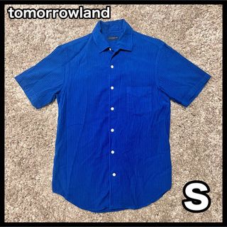 トゥモローランド(TOMORROWLAND)の美品★ tomorrowland ブルー　シャツ　コーデュロイ　メンズ　S(シャツ)