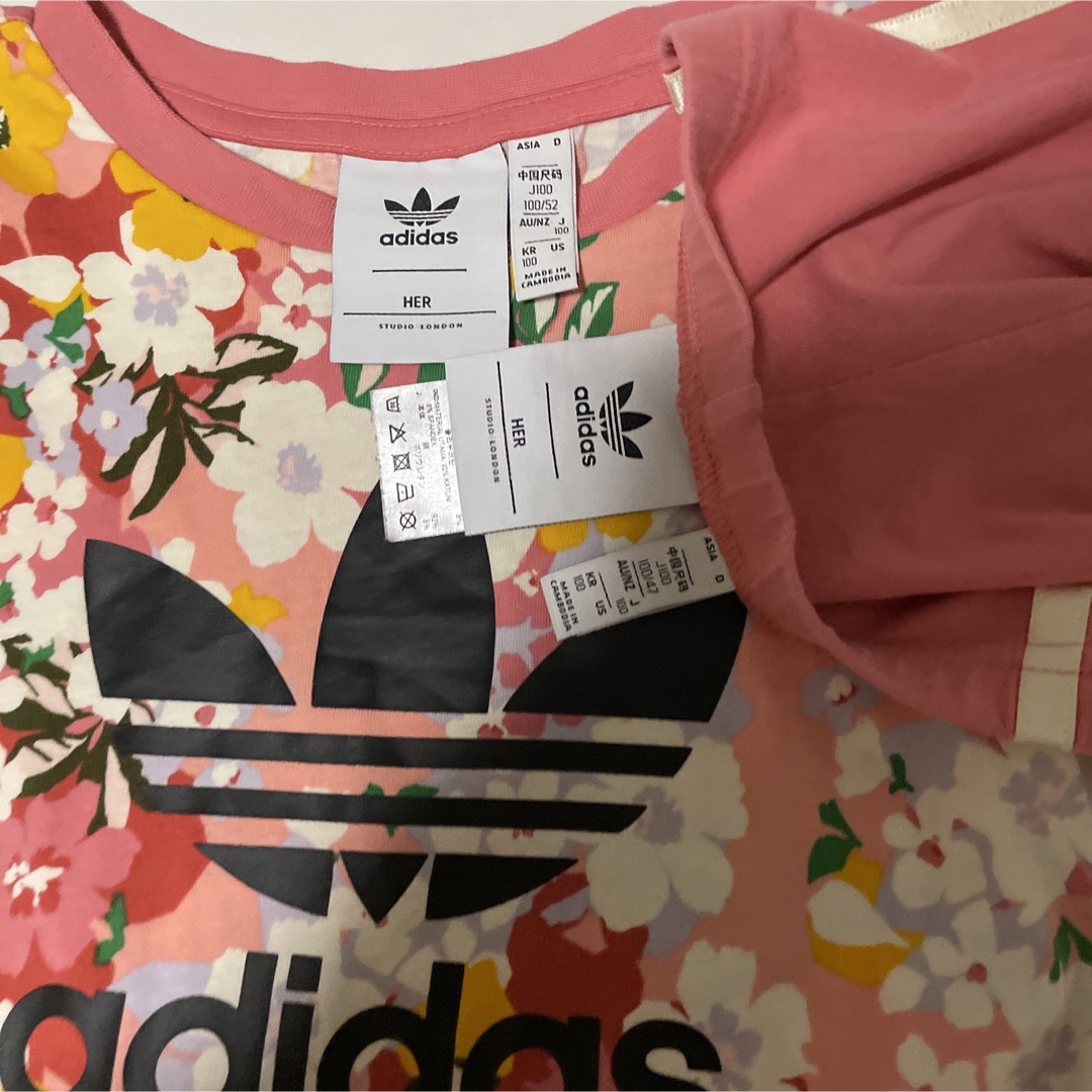 adidas(アディダス)のadidas 女の子　セットアップ　100センチ（サイズ感小さめ） キッズ/ベビー/マタニティのキッズ服女の子用(90cm~)(Tシャツ/カットソー)の商品写真