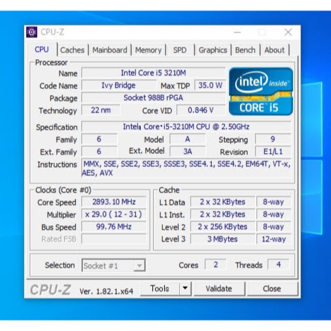 NEC(エヌイーシー)のIntel CPU Core i5 3210M 動作確認済み スマホ/家電/カメラのPC/タブレット(PCパーツ)の商品写真