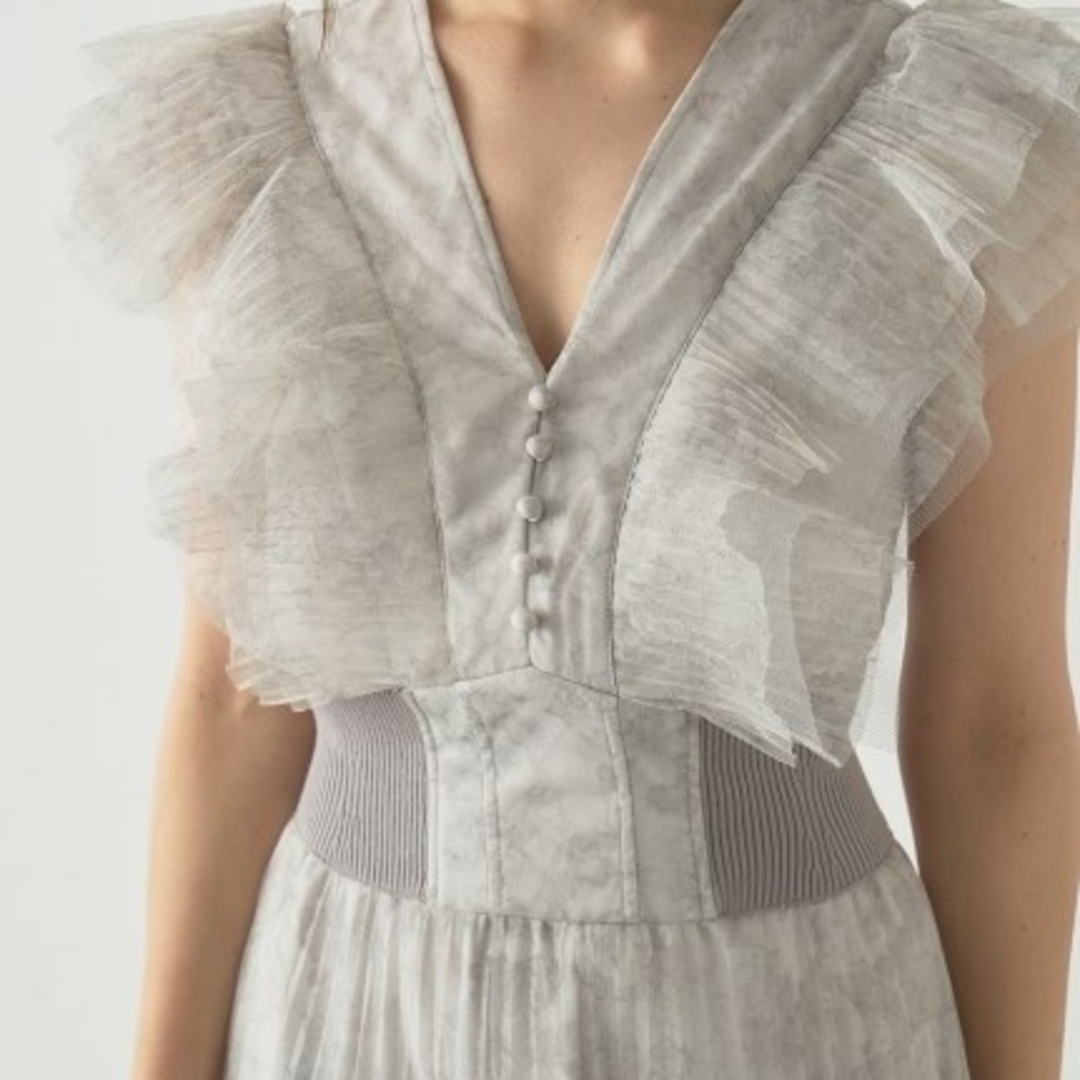 SNIDEL - THE DRESS LAB【限定】ラメプリーツレースドレスGRY0(S SNIDEL - THE DRESS LAB【限定】ラメプリーツレースドレスGRY0(S