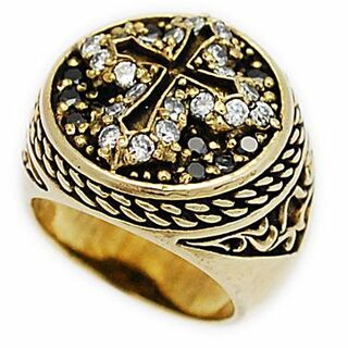 アラベスククロスジルコニア 真鍮 リングND-R039(リング(指輪))