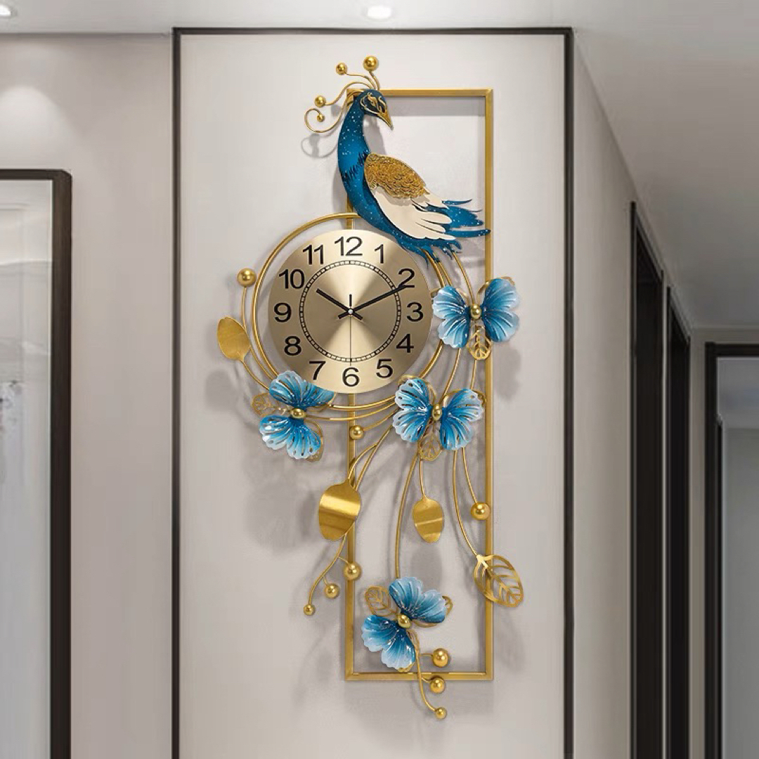高級壁掛け時計 クロック かけ時計 掛け時計 クジャク幅39x高さ88材質