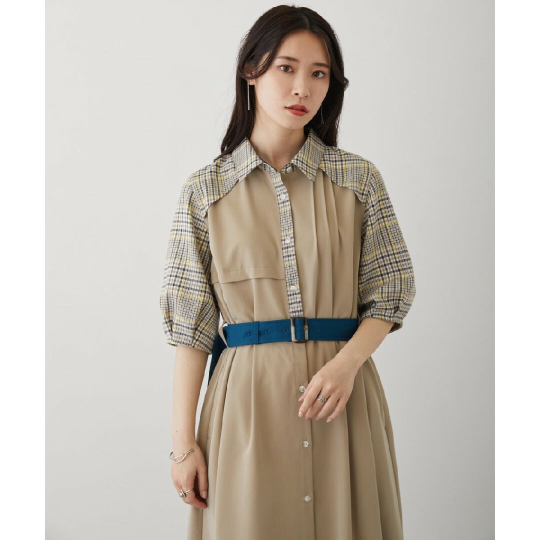 今季 超美品 バイカラーショートスリーブワンピース | themayura.com