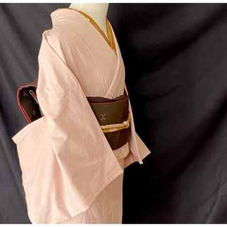 〈木綿の灰桜　着物〉単衣　灰桜　スリーシーズン　木綿の着物　洗濯可　普段着着物