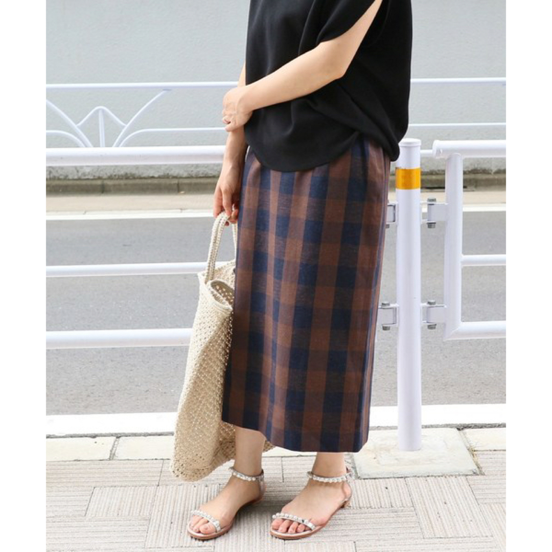 IENA(イエナ)のIENA ブロックチェックタイトスカート レディースのスカート(ロングスカート)の商品写真