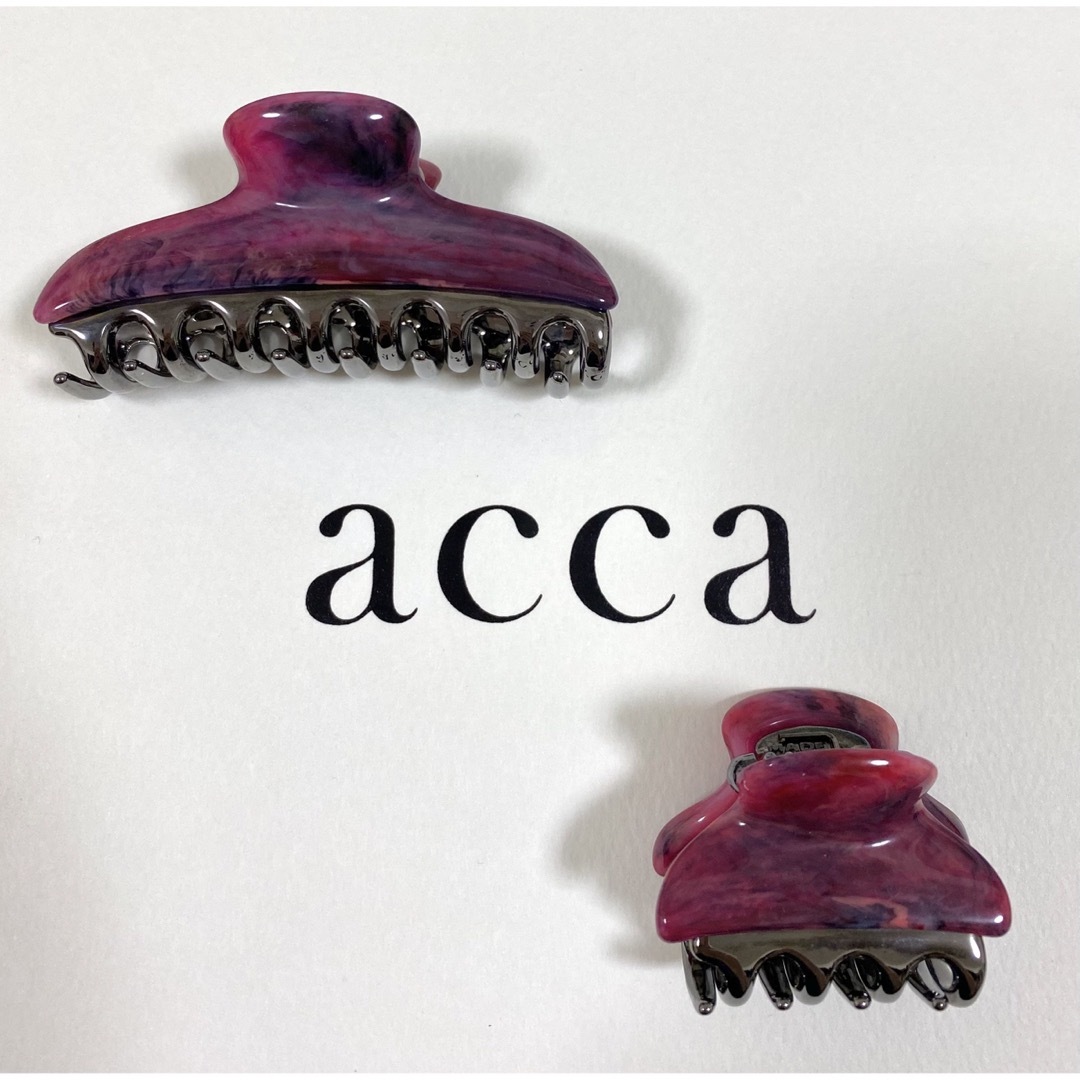 acca(アッカ)のアッカ　中・小クリップ2個セット　ピンク レディースのヘアアクセサリー(バレッタ/ヘアクリップ)の商品写真