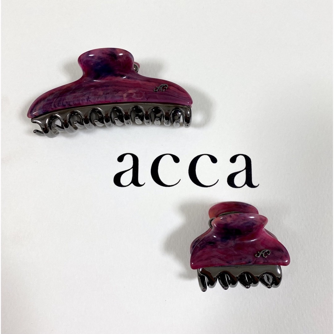 acca(アッカ)のアッカ　中・小クリップ2個セット　ピンク レディースのヘアアクセサリー(バレッタ/ヘアクリップ)の商品写真