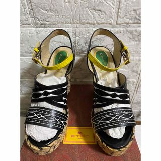 ETRO - エトロ リアル レザー ウエッジ サンダル ETRO アンクル