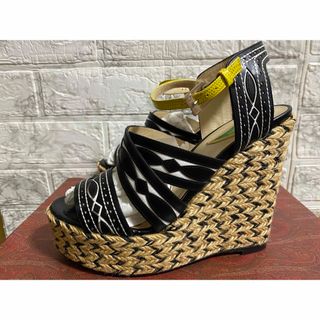 ETRO - エトロ リアル レザー ウエッジ サンダル ETRO アンクル