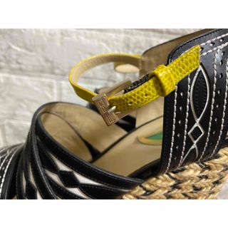 ETRO - エトロ リアル レザー ウエッジ サンダル ETRO アンクル