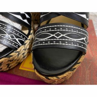 ETRO - エトロ リアル レザー ウエッジ サンダル ETRO アンクル