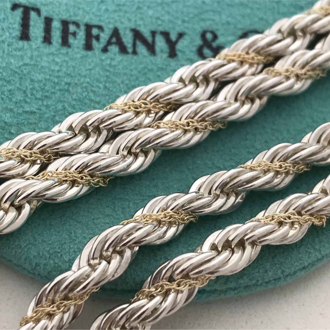 レディースTiffany 大ぶりスクリュー925 750ネックレス 美品