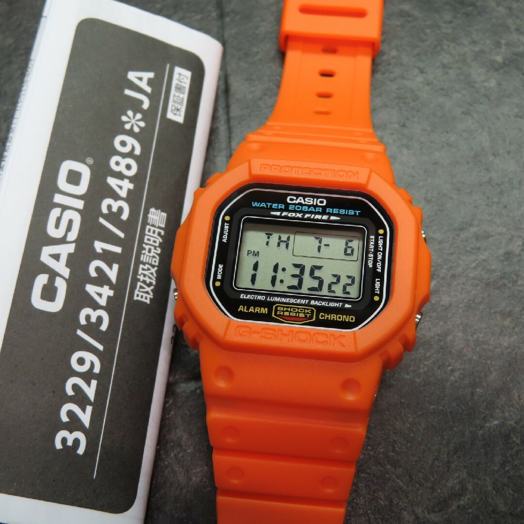 G-SHOCK - カシオ/CASIO G-SHOCK/Gショック○DW-5600E-1【オレンジ】の