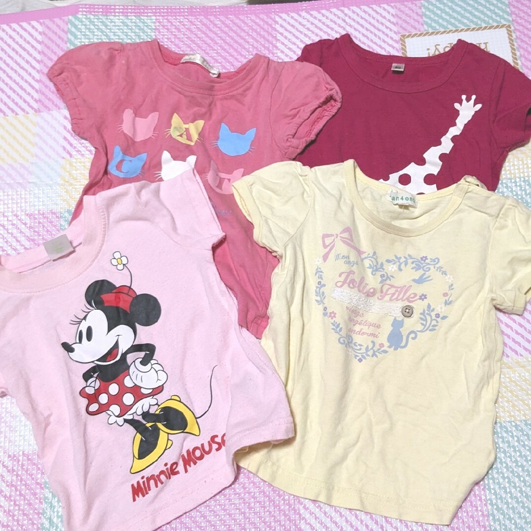 ぽこる様専用★小さめ80サイズ女の子用のTシャツとパンツまとめ キッズ/ベビー/マタニティのベビー服(~85cm)(Ｔシャツ)の商品写真