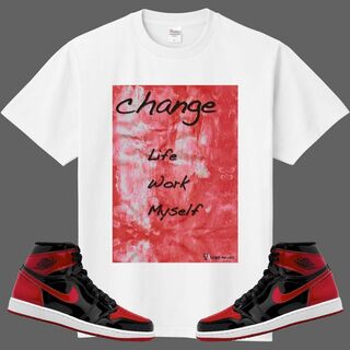 change グラフィックTシャツ レッド　スニーカーに合わせたい!!XXL(Tシャツ/カットソー(半袖/袖なし))