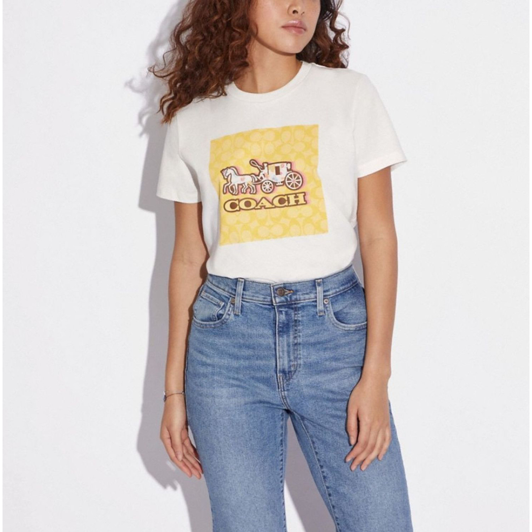 COACH(コーチ)のCOACH コーチ シグネチャー ロゴ 半袖 Tシャツ レディースのトップス(Tシャツ(半袖/袖なし))の商品写真