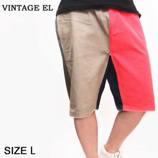 ヴィンテージイーエル(VINTAGE EL)の新品 VINTAGE EL クレイジーパターン ショートパンツ レッド L(ショートパンツ)